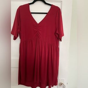 Long red dress shirt